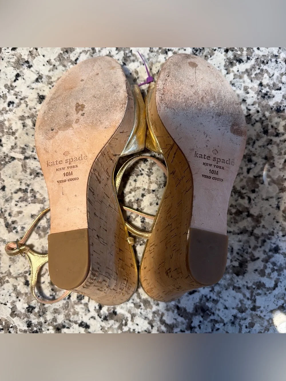 kate spade Metallic Gold Knot Platform Sandals